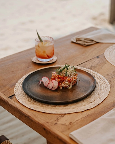 salad in plate on table